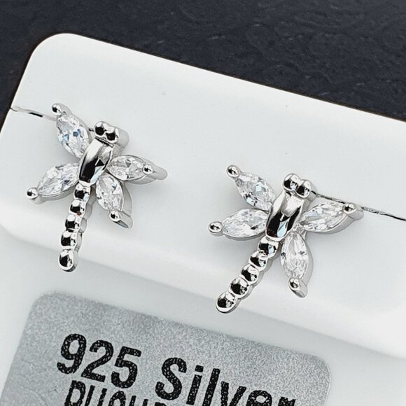 "925 sterling silver luxury CZ earrings for women/girls, Best for RJUS2218 - Picture 5 of 11